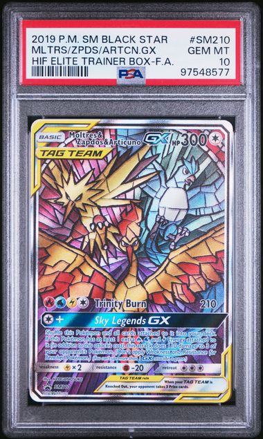 2019 POKEMON SM BLACK STAR PROMO SM210 MLTRS/ZPDS/ARTCN.GX PSA 10