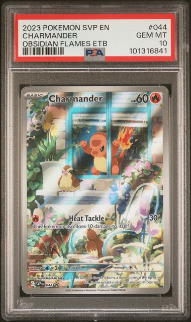 2023 POKEMON EN-SV OBSIDIAN FLAMES ETB BLACK STAR PROMO #044 CHARMANDER PSA 10