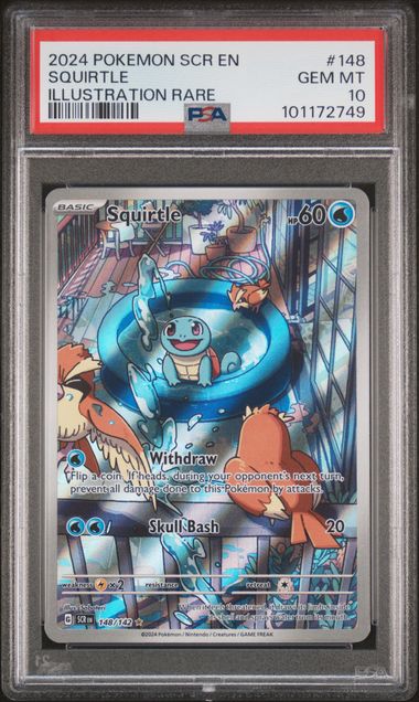 2024 POKEMON SCR EN-STELLAR CROWN ILLUSTRATION RARE #148 SQUIRTLE PSA 10