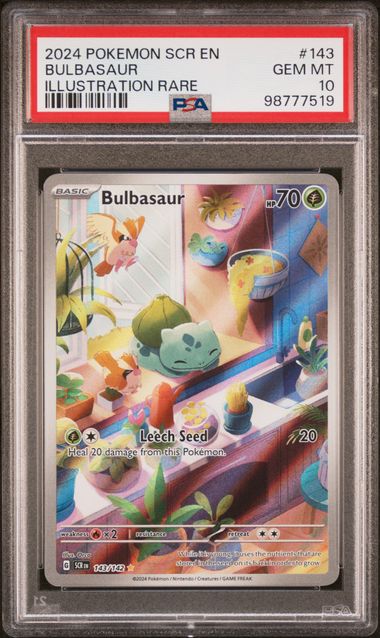 2024 POKEMON SCR EN-STELLAR CROWN ILLUSTRATION RARE #143 BULBASAUR PSA 10