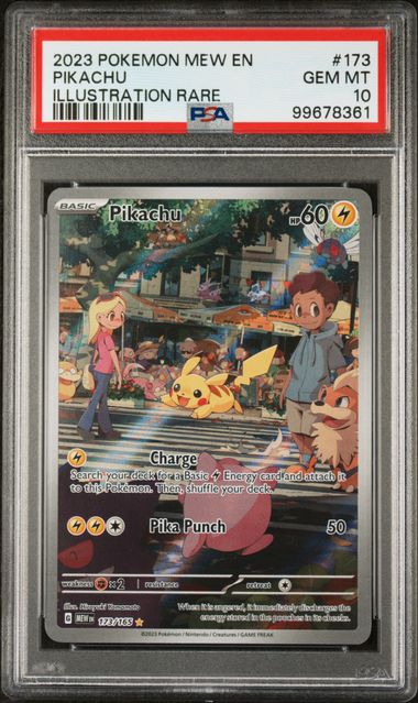 2023 POKEMON MEW EN-151 ILLUSTRATION RARE #173 PIKACHU PSA 10